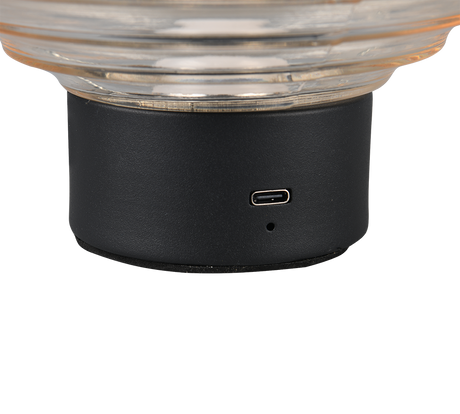 Lámpara de sobremesa Trio Earl LED táctil recargable negro mate y cristal ámbar — ref. R57771113 (4)