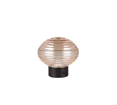 Lámpara de sobremesa Trio Earl LED táctil recargable negro mate y cristal ámbar — ref. R57771113 (5)