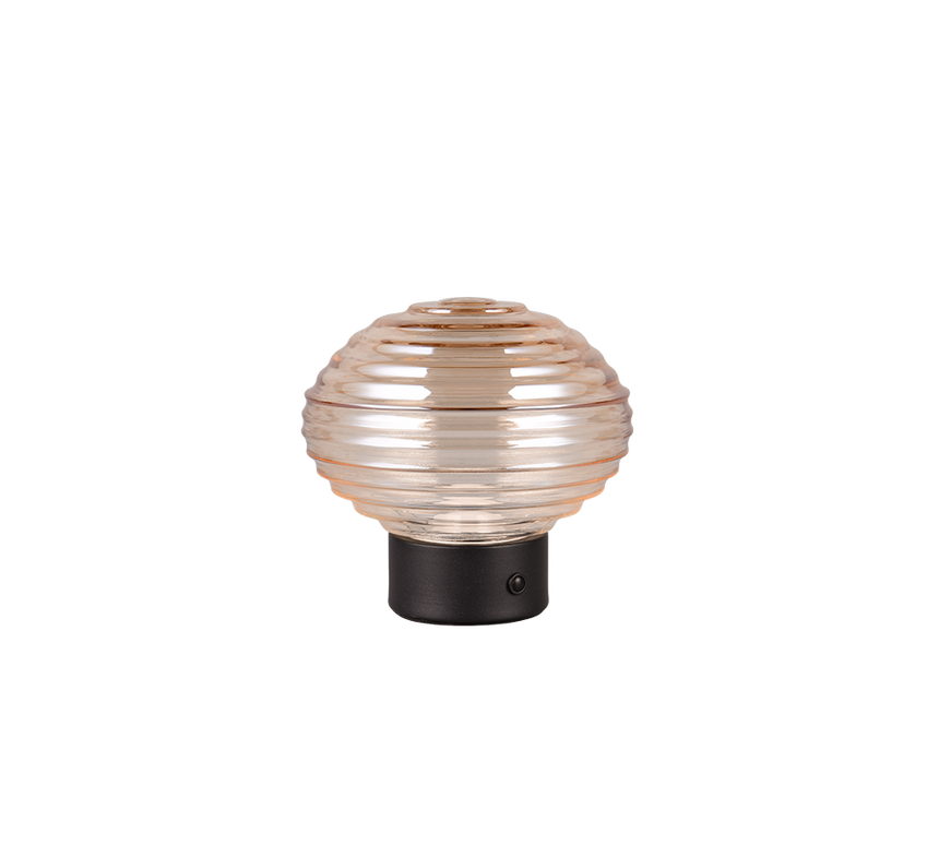 Lámpara de sobremesa Trio Earl LED táctil recargable negro mate y cristal ámbar — ref. R57771113 (5)