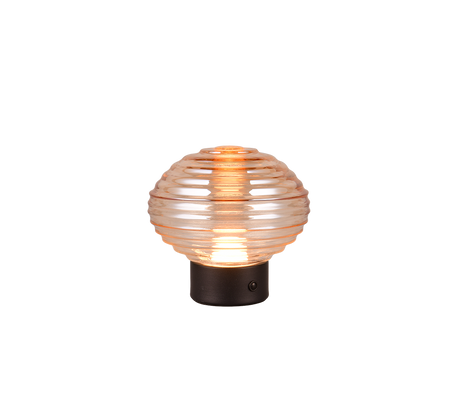Lámpara de sobremesa Trio Earl LED táctil recargable negro mate y cristal ámbar — ref. R57771113 (1)