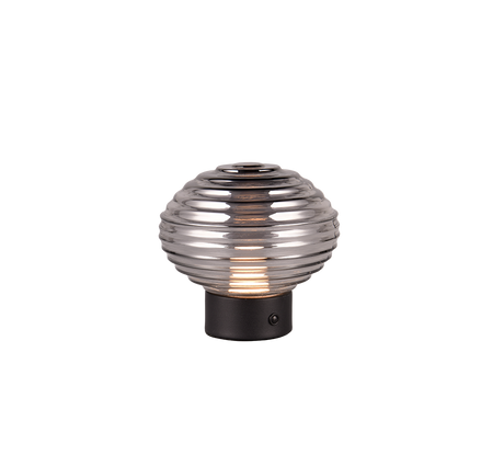 Lámpara de sobremesa Trio Earl LED táctil recargable negro mate y cristal ahumado — ref. R57771154 (2)