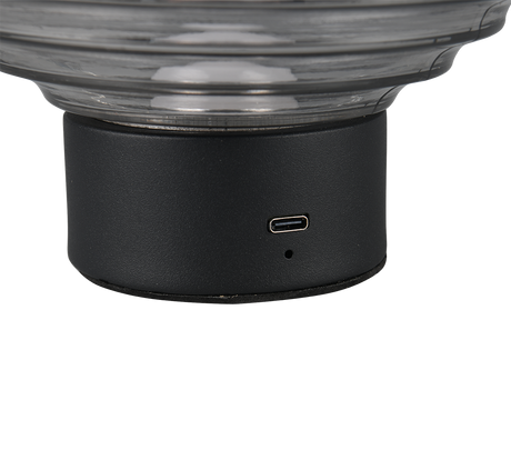 Lámpara de sobremesa Trio Earl LED táctil recargable negro mate y cristal ahumado — ref. R57771154 (4)