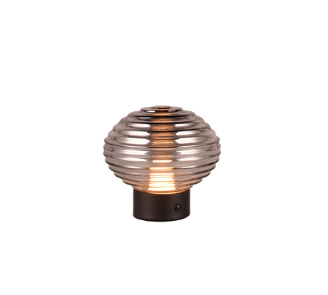 Lámpara de sobremesa Trio Earl LED táctil recargable negro mate y cristal ahumado — ref. R57771154 (1)