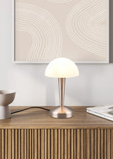 Lámpara de sobremesa Trio Canaria LED níquel mate táctil 3000K R59561107