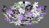Plafón de techo Trio Flower LED cromo 2700K Ø51cm R60014017