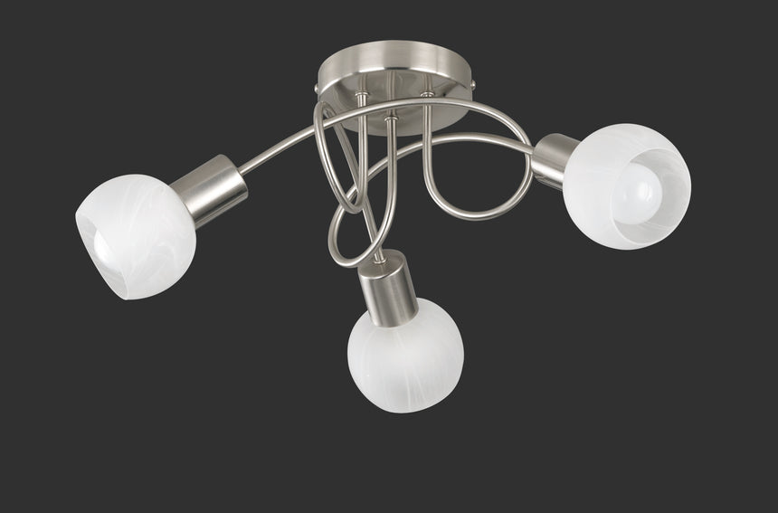 Plafón de techo Trio Antibes LED níquel mate 3000K Ø47cm R60173007