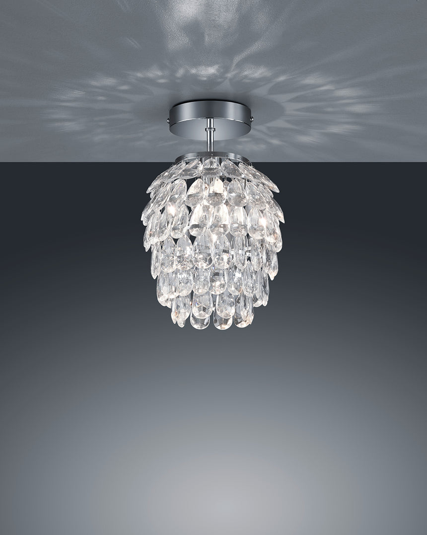 Plafón de techo Trio Petty LED cromo 3000K Ø20cm R60451006