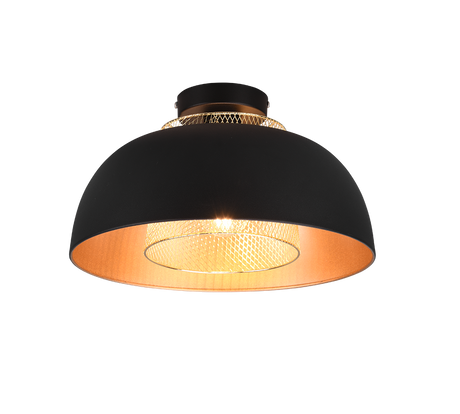 Plafón de techo Trio Punch negro mate Ø35cm R60811032