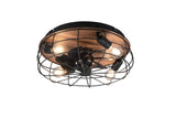Trio Trondheim Ventilador de techo metal estera negra R61105032