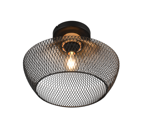Plafón de techo Trio Valeria LED negro mate 2700K Ø35cm R61281032