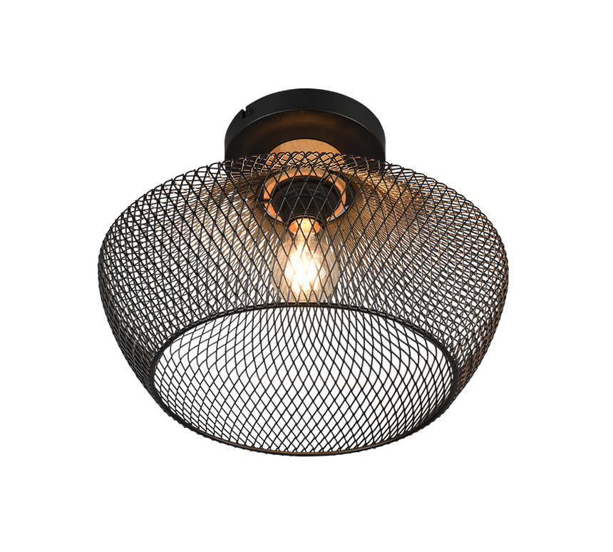 Plafón de techo Trio Valeria LED negro mate 2700K Ø35cm R61281032
