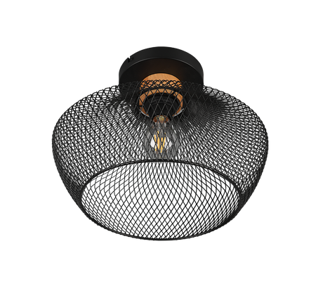 Plafón de techo Trio Valeria LED negro mate 2700K Ø35cm R61281032