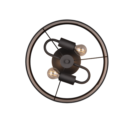 Plafón de techo Trio Davos LED negro mate 2700K Ø30cm R61552041