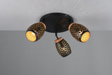 Plafón de techo Trio Bidar schwarz-gold R61573380