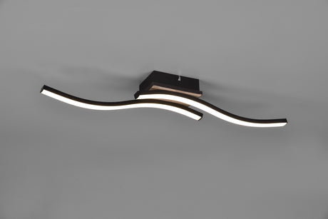 Plafón de techo Trio Route LED wood imitation 3000K regulable 56cm R62472135