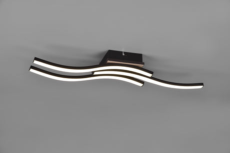 Plafón de techo Trio Route LED wood imitation 3000K regulable 56cm R62473135