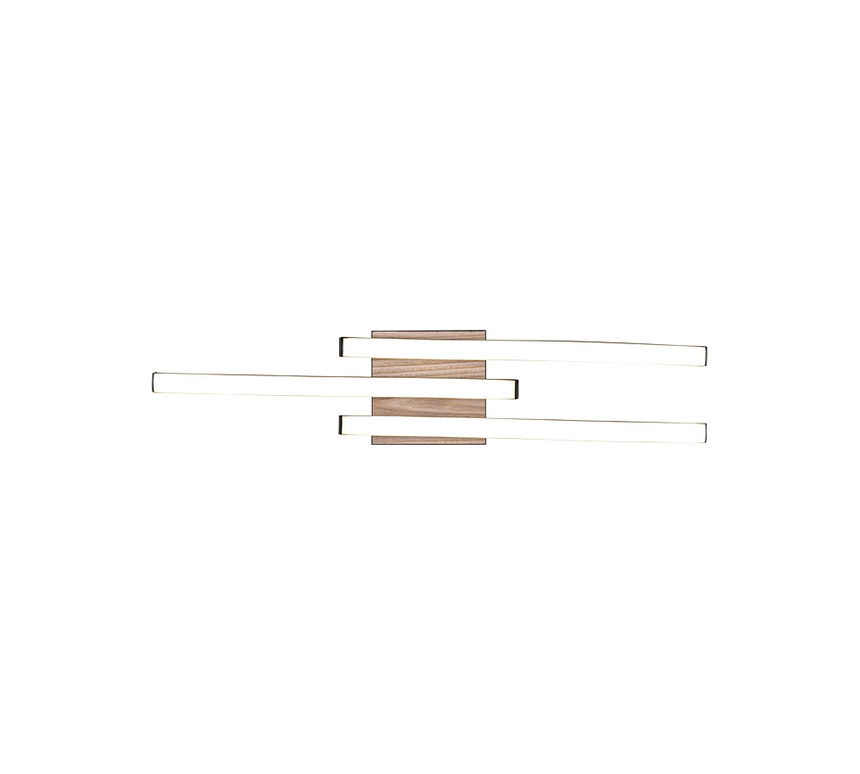 Plafón de techo Trio Route LED wood imitation 3000K regulable 56cm R62473135