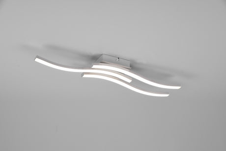 Plafón de techo Trio Route LED níquel mate 4000K 56cm R62473407