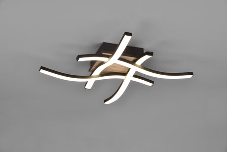 Plafón de techo Trio Route LED wood imitation 3000K regulable 46cm R62474135