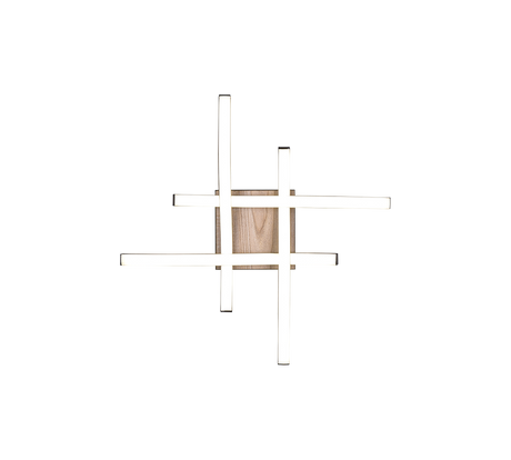 Plafón de techo Trio Route LED wood imitation 3000K regulable 46cm R62474135