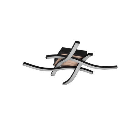 Plafón de techo Trio Route LED wood imitation 3000K regulable 46cm R62474135