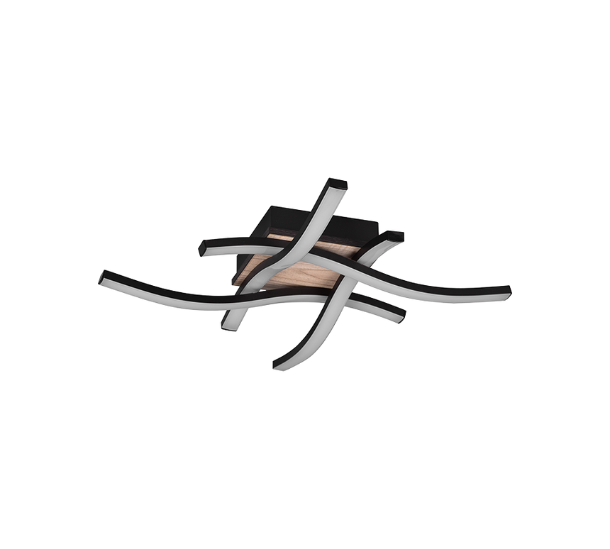 Plafón de techo Trio Route LED wood imitation 3000K regulable 46cm R62474135