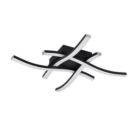 Plafón de techo Trio Route LED negro mate 4000K 46cm R62474432