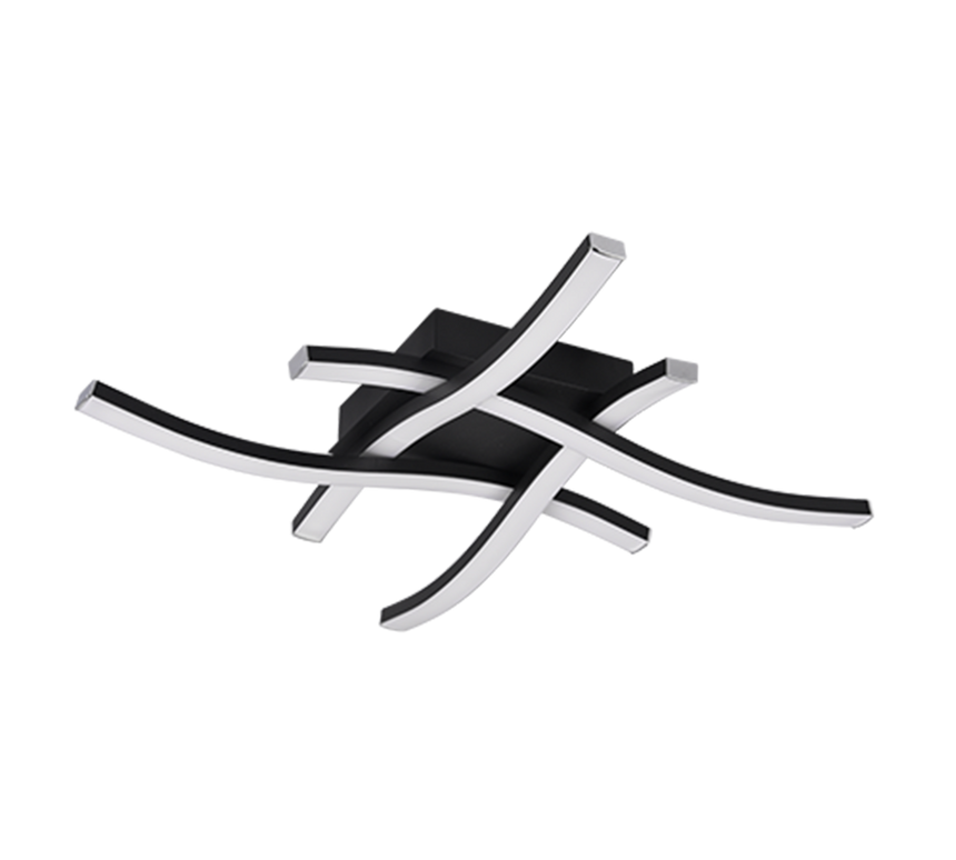 Plafón de techo Trio Route LED negro mate 4000K 46cm R62474432