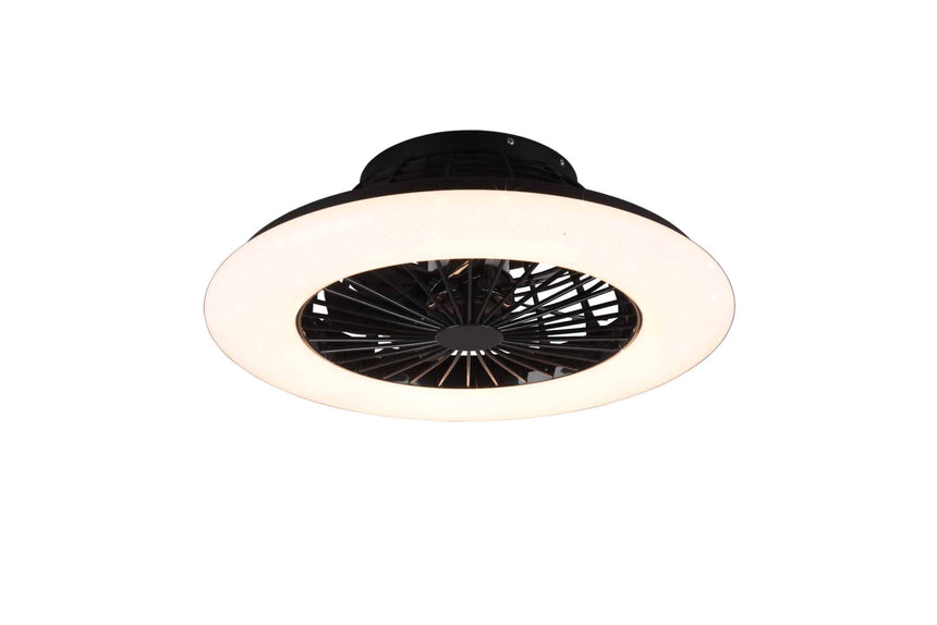 Trio Stralsund Ventilador LED de plástico estera negra R62522132