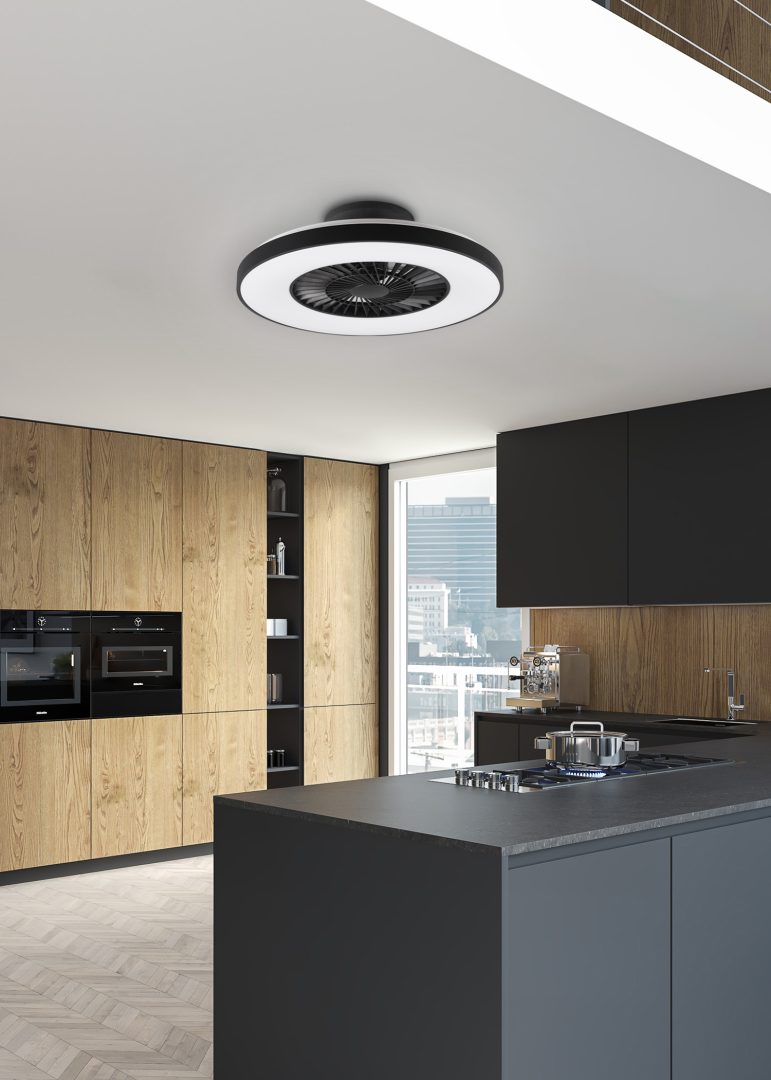 Trio Halmstad Plastic LED Fan Black Mat R62672132