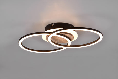 Plafón de techo Trio Giro LED wood imitation CCT 46,5cm R62783635