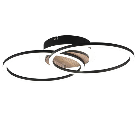 Plafón de techo Trio Giro LED wood imitation CCT 46,5cm R62783635
