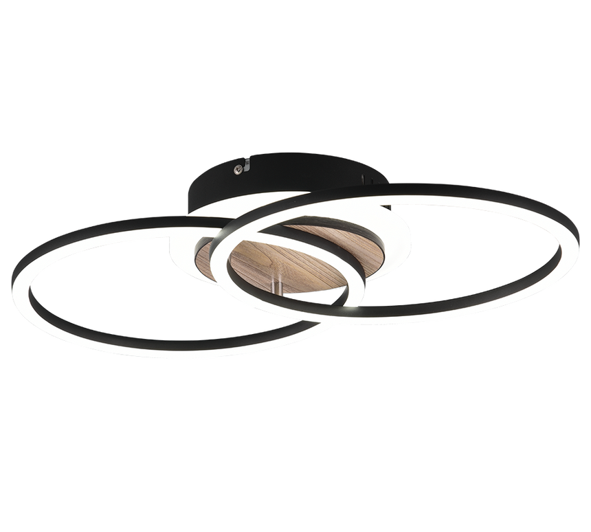 Plafón de techo Trio Giro LED wood imitation CCT 46,5cm R62783635