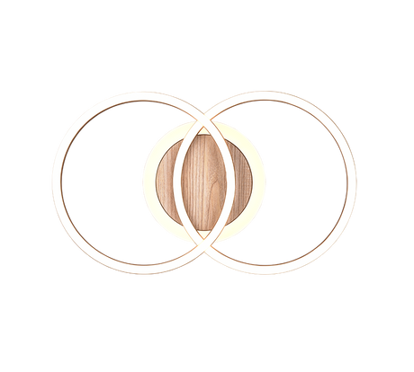 Plafón de techo Trio Giro LED wood imitation CCT 46,5cm R62783635
