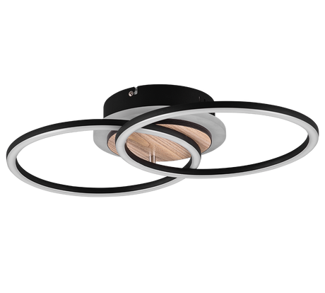 Plafón de techo Trio Giro LED wood imitation CCT 46,5cm R62783635