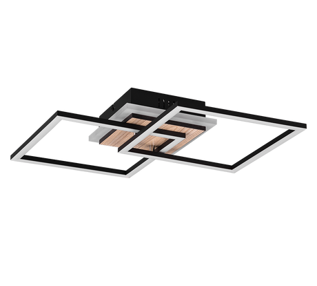Plafón de techo Trio Giro LED wood imitation CCT 57,5cm R62793635
