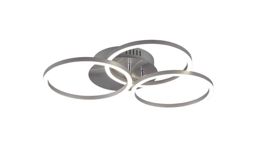 Trio Circle Plafón LED de metal níquel mate R62823107