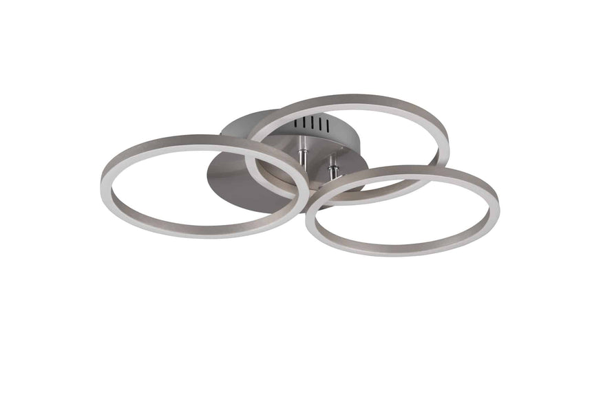 Trio Circle Plafón LED de metal níquel mate R62823107