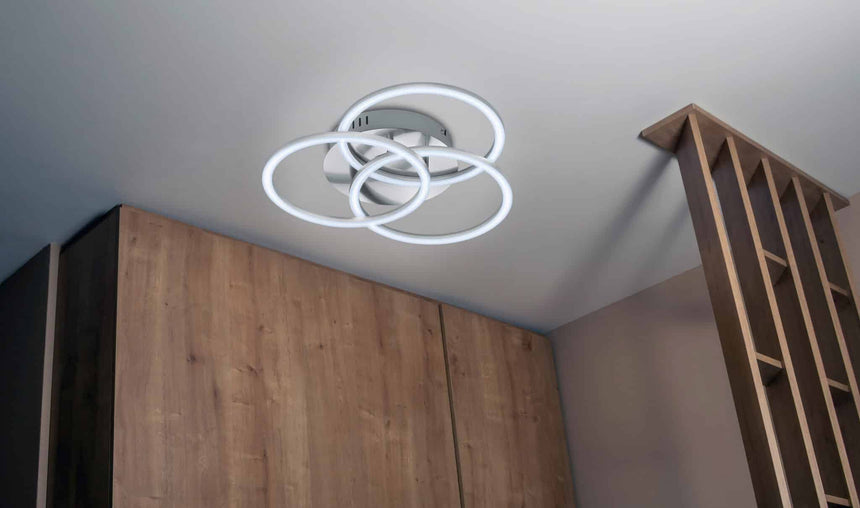 Trio Circle Plafón LED de metal níquel mate R62823107