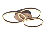 Plafón de techo Trio Circle LED wood imitation CCT 43,5cm R62823135