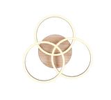 Plafón de techo Trio Circle LED wood imitation CCT 43,5cm R62823135