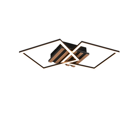 Plafón de techo Trio Zaro LED negro mate 3000K 59,5cm R63402132