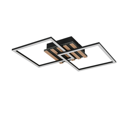 Plafón de techo Trio Zaro LED negro mate 3000K 59,5cm R63402132