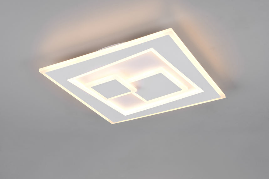 Plafón de techo Trio Degas LED blanco mate CCT 35,5cm R63511131