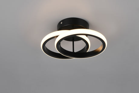 Plafón de techo Trio Kasia LED negro mate 3000K 26,5cm R63531132