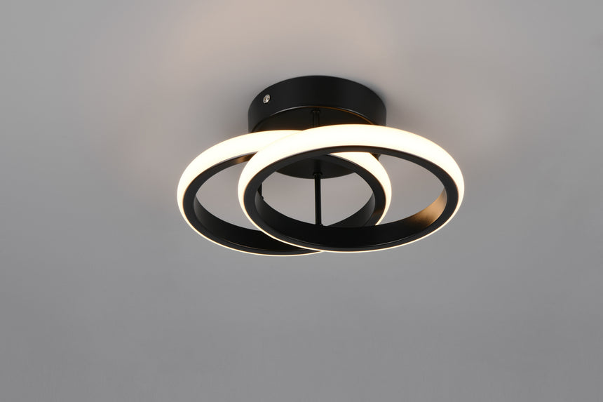 Plafón de techo Trio Kasia LED negro mate 3000K 26,5cm R63531132