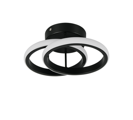 Plafón de techo Trio Kasia LED negro mate 3000K 26,5cm R63531132