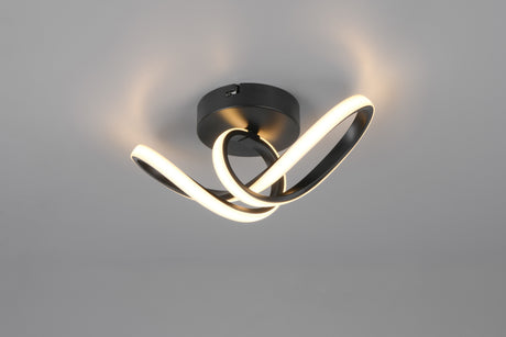 Plafón de techo Trio Rusa LED negro mate 3000K 28cm R63541132