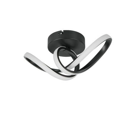 Plafón de techo Trio Rusa LED negro mate 3000K 28cm R63541132