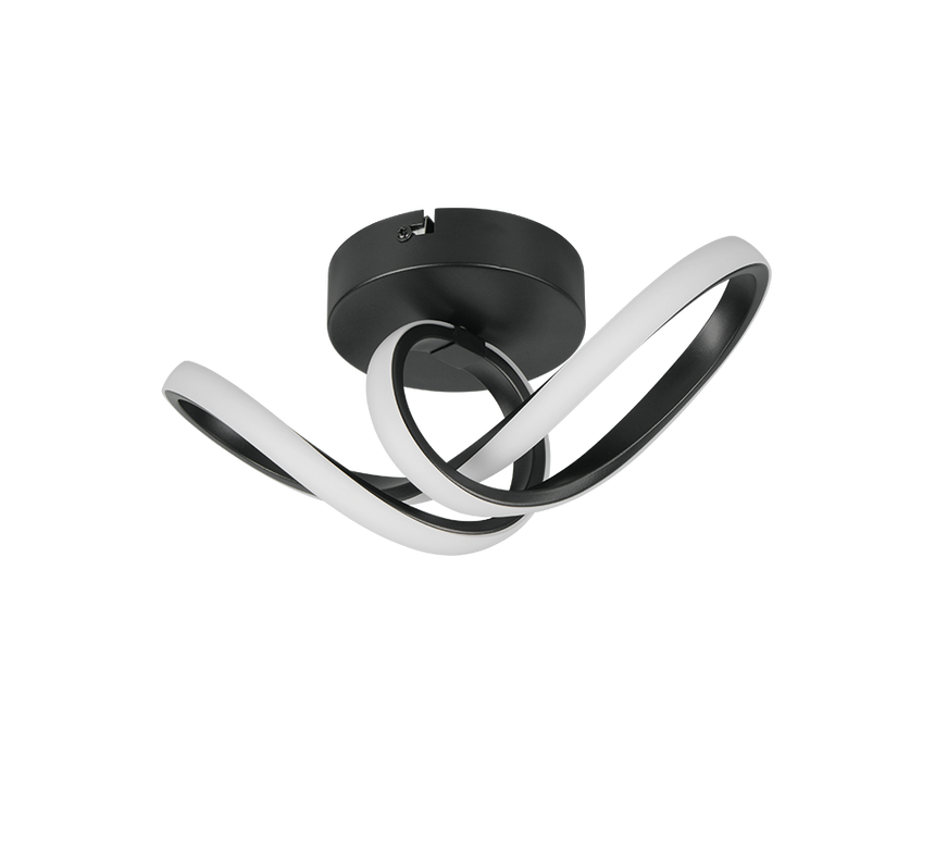 Plafón de techo Trio Rusa LED negro mate 3000K 28cm R63541132